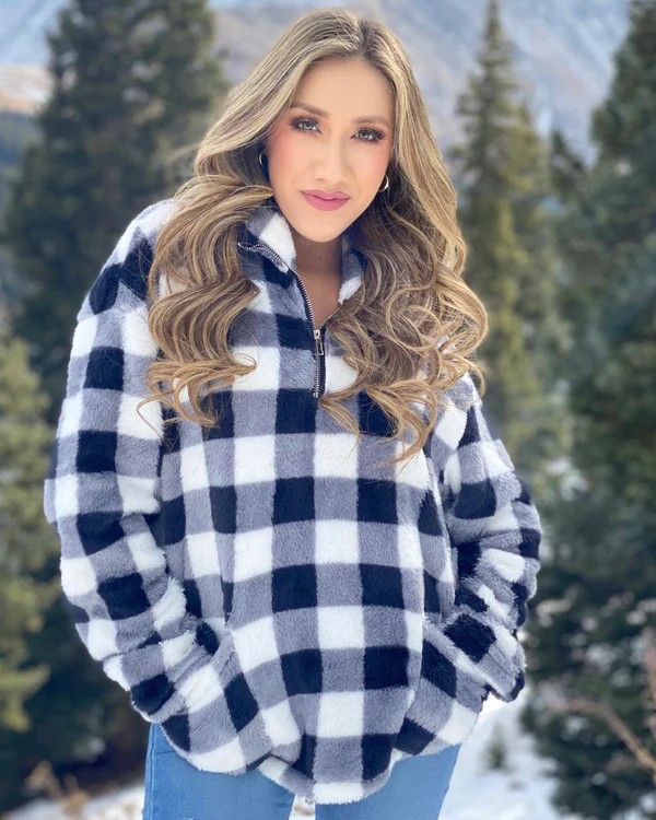 Black Buffalo Furry Zip Jacket | Live Love Gameday®