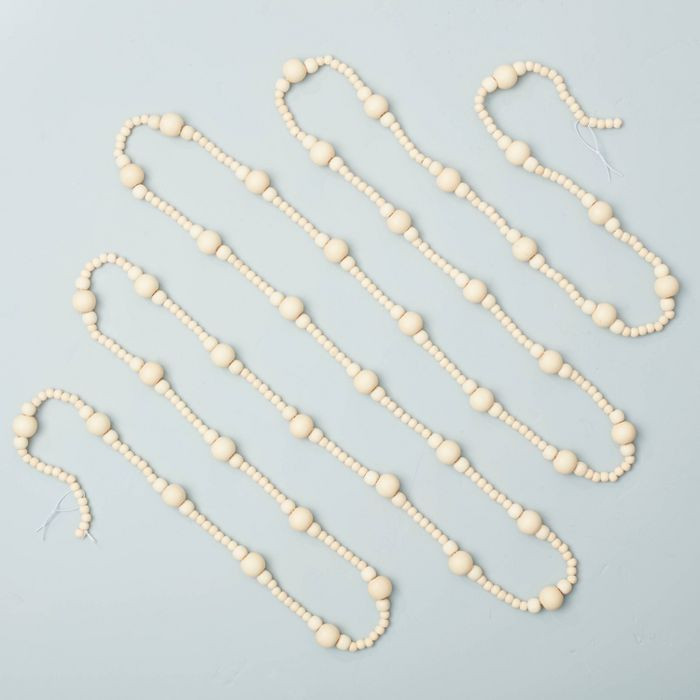 12' Natural Wood Beaded Garland - Hearth & Hand™ with Magnolia | Target