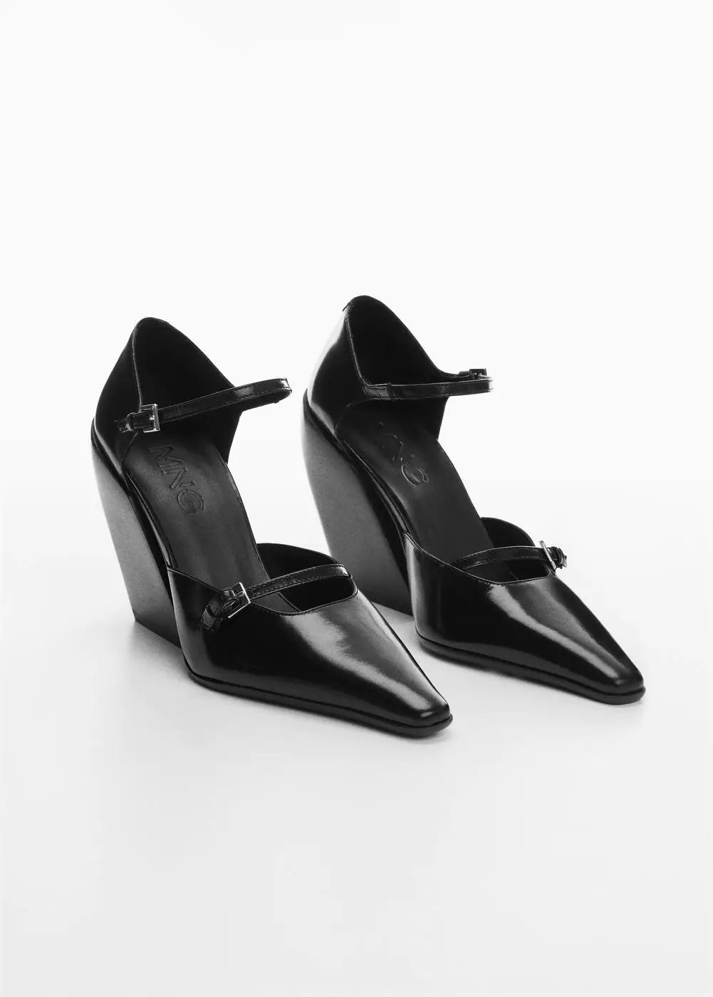 Block heel leather shoe | MANGO (US)