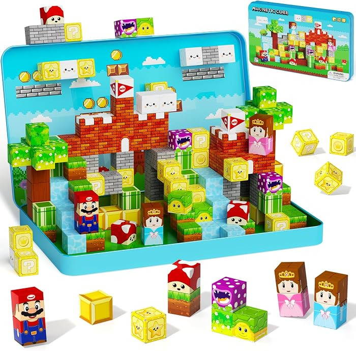 Mini Magnetic Blocks for Kids Travel: 100PCS Portable Tin & Tiles | Amazon (US)