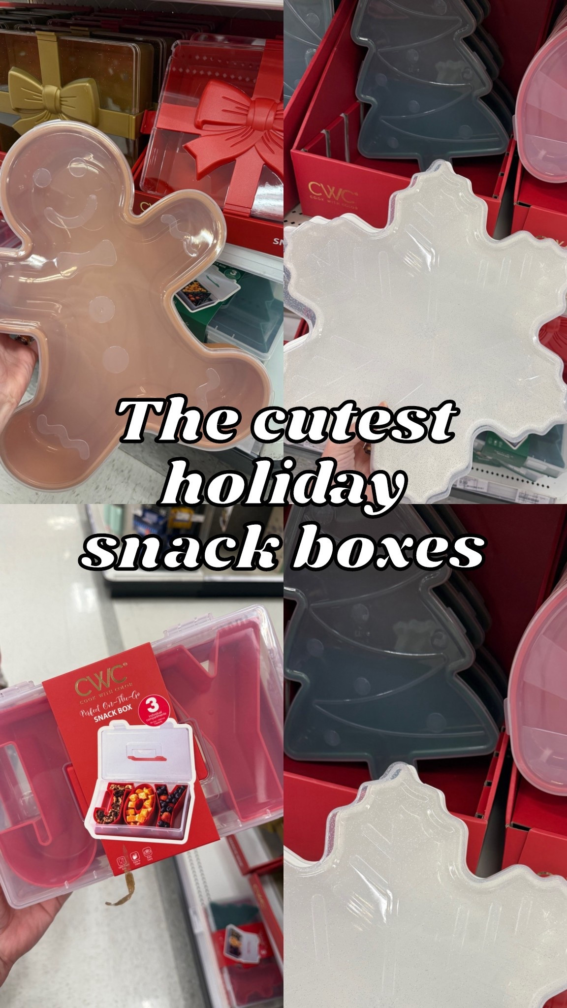 Cutest holiday snack box slash food storage options. These would be so cute for delivering treats to neighbors or teachers or as a hostess gift. I’m obsessed with the joy one!! So fun 

#LTKSeasonal #LTKHoliday #LTKFamily