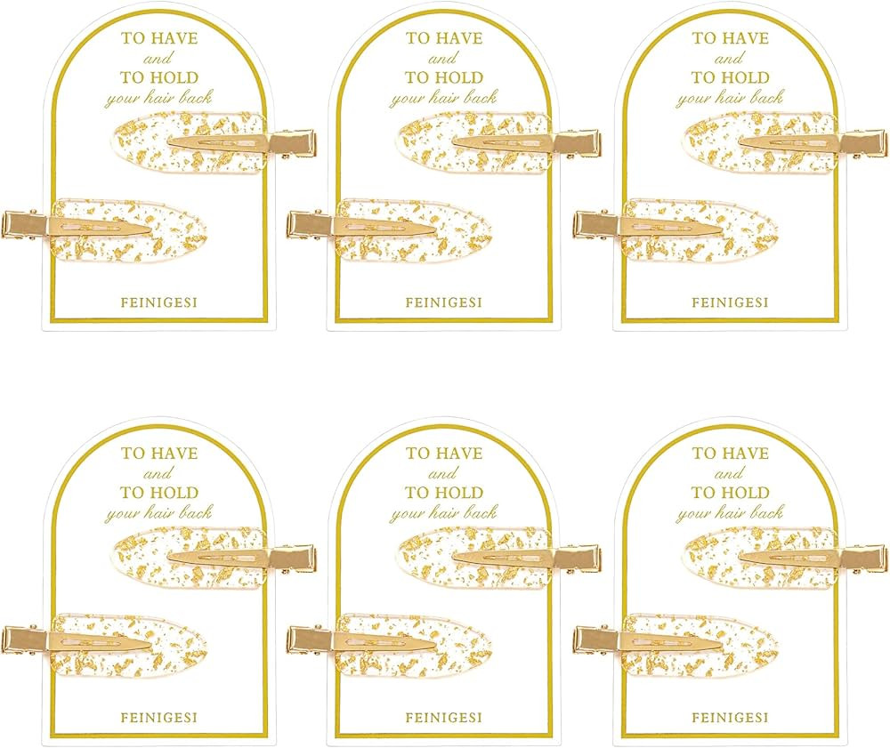No Bend Hair Clips 12PCS/6Cards Bridesmaid Creaseless Hair Clips Gold Glitter Bridesmaid Hair Cli... | Amazon (US)