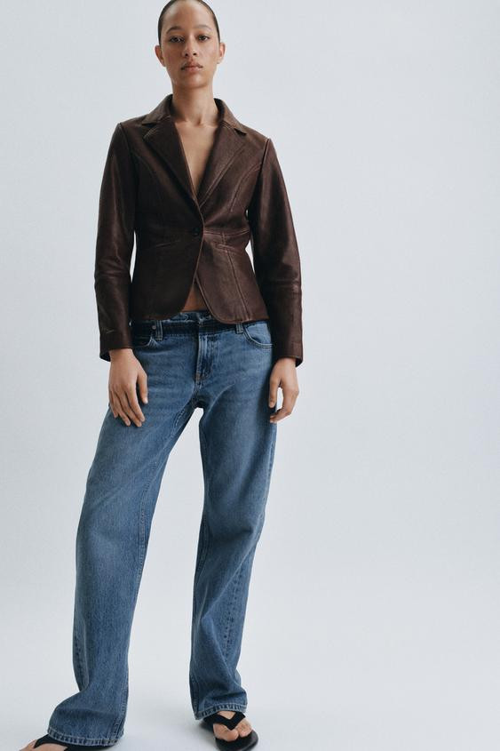 ZW COLLECTION LIMITED EDITION LEATHER TAILORED BLAZER | Zara US