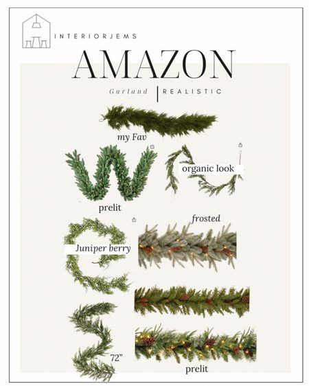 Garland from amazon home, realistic Christmas garland, prelit garland, juniper berry garland, extra long garland, holiday, 

#LTKstyletip #LTKhome #LTKHoliday
