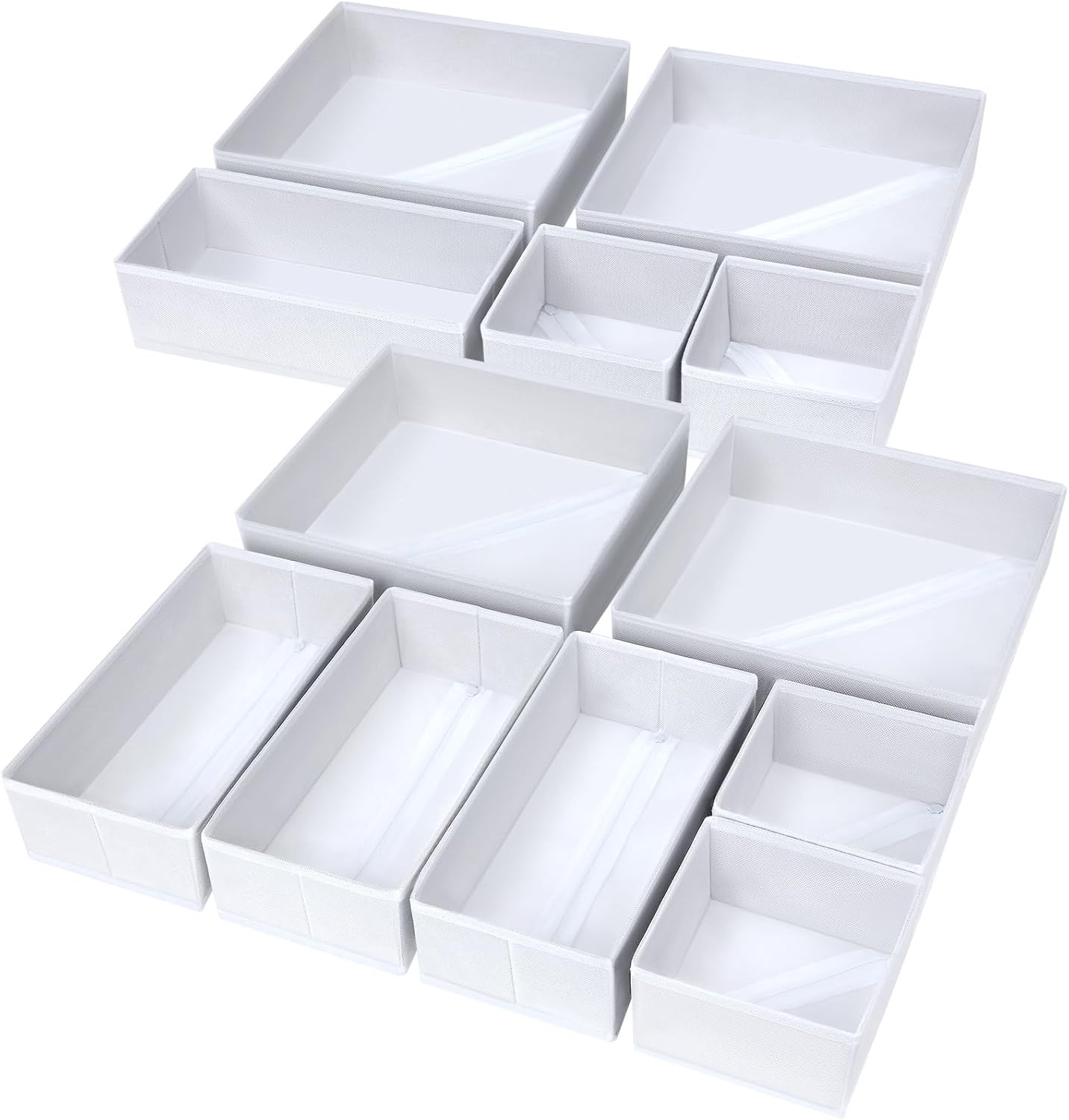DIMJ Drawer Organizer Clothes, 12 Pack Fabric Closet Organizers and Storage, Foldable Baby Clothe... | Amazon (US)