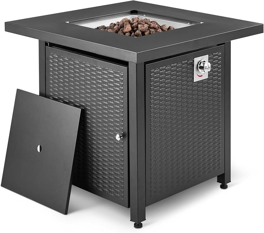 Amazon Basics Fire Table, 50,000 BTU, 28" D x 28" W x 25" H, Black, 1 Pack | Amazon (US)