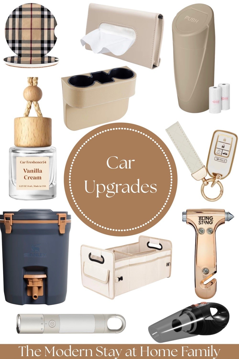 Upgrade your ride with these practical + aesthetic car must-haves that make every drive feel more organized and elevated. From a chic car trash can, cup holder organizer, tissue holder, and trunk organizer to a mini handheld vacuum, safety hammer, luxe key fob cover, coaster set, and vanilla cream car freshener—these finds are perfect for busy moms, commuters, road trips, and everyday errands. I also love adding a durable cooler for snacks, drinks, and sports days on the go. Functional car accessories can truly make your vehicle feel cleaner, calmer, and more put together while keeping everything you need within reach. Perfect for car organization, car cleaning, and stylish car essentials.

car upgrades, car accessories, car organization, car essentials, car must haves, aesthetic car accessories, neutral car accessories, mom car essentials, road trip essentials, car cleaning gadgets, trunk organizer, cup holder organizer, car trash can, handheld vacuum, car coasters, key fob cover, car air freshener, family car essentials, SUV organization, commuter car accessories, car interior upgrades, cute car accessories, practical car finds

#LTKmomlife #LTKSaleAlert #LTKMens