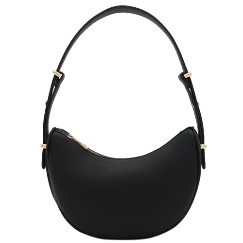 FashionPuzzle Small Crescent Smooth Faux Leather Underarm Shoulder Bag | Amazon (US)