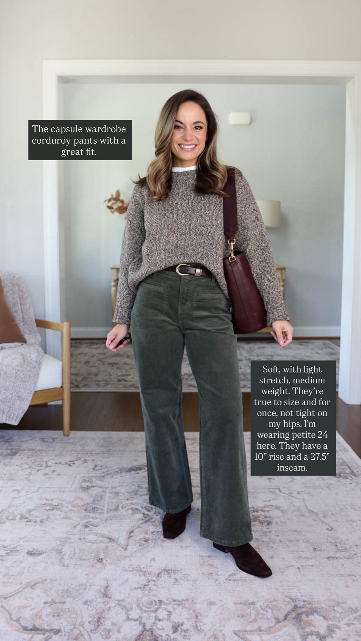 Top sellers of the week! 

A pair of corduroy pants with a great fit. They’re true to size with room at the hips - a plus if you’re similar in shape to me. 10” rise 27.5” inseam in petite. 

Pants: petite 24 
Sweater: petite xs Jacket

#LTKPetite