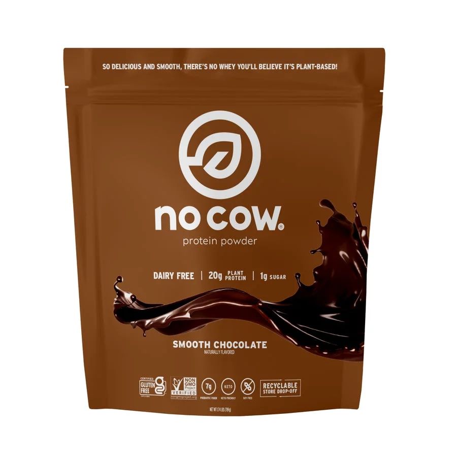 No Cow Vegan Protein Powder, Chocolate, 20g Plant Based Protein, 1.74lb - Walmart.com | Walmart (US)