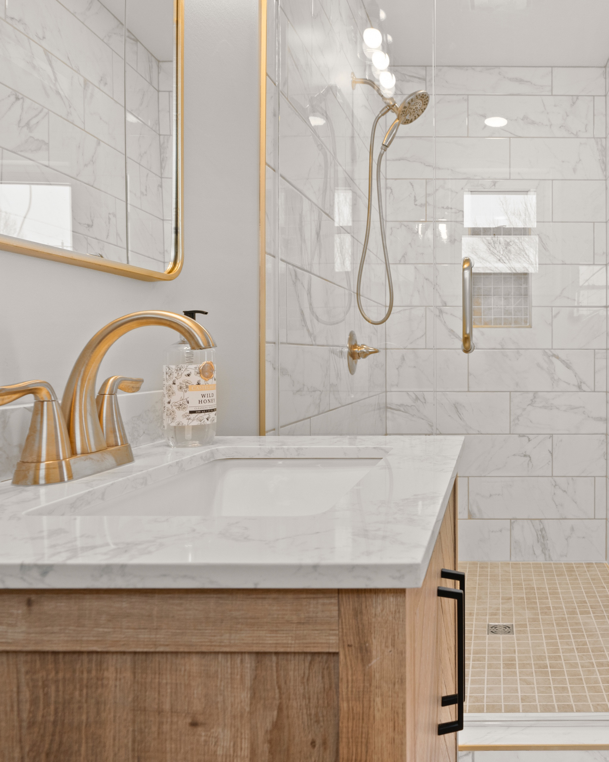 Bathroom Vanity, Bathroom Champagne Gold Sink Faucet, Champagne Gold Shower Faucet

#LTKhome