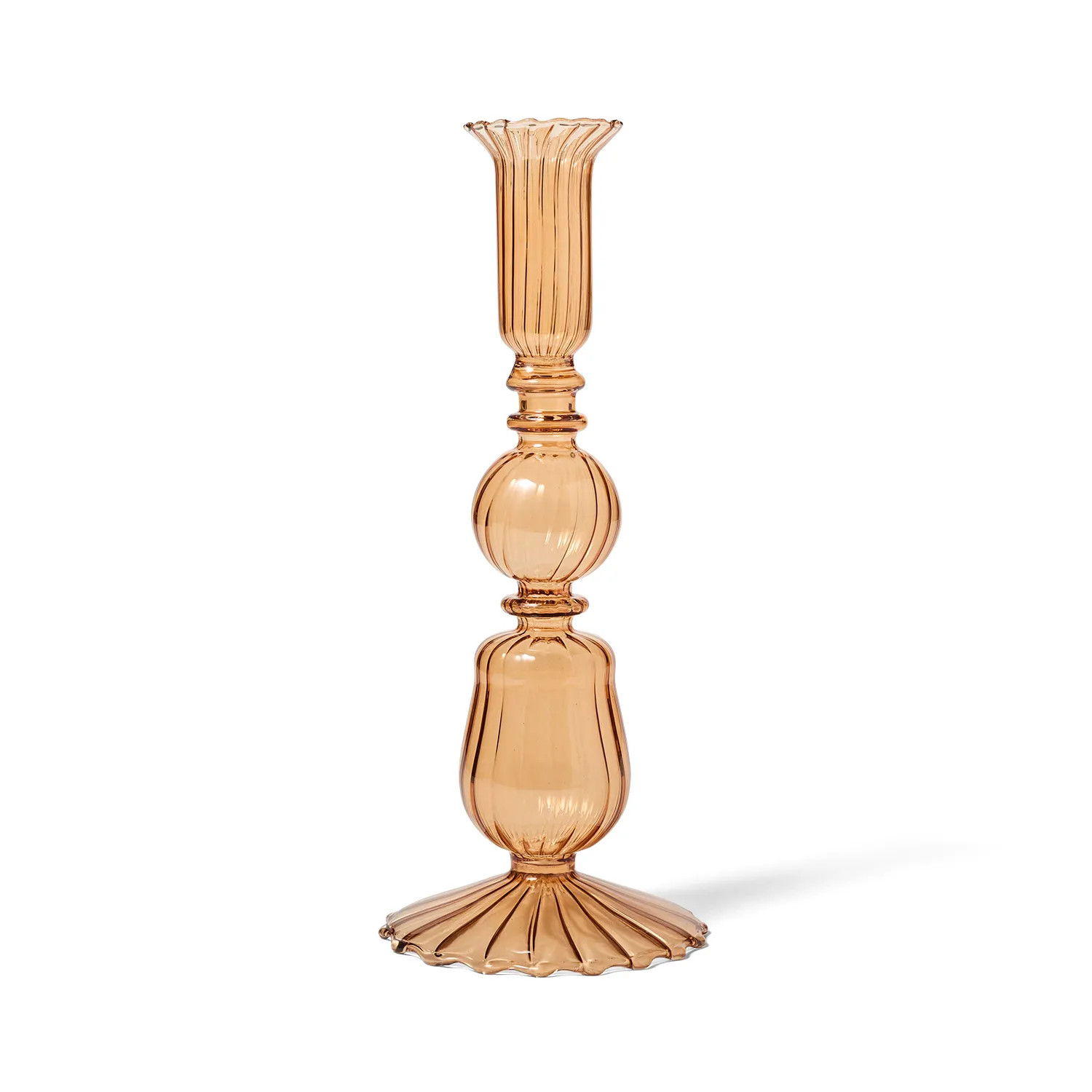 Sur La Table Amber Glass Taper Candle Holder, 8.5" | Sur La Table