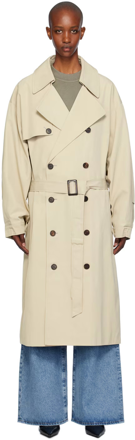 The Frankie Shop - Beige Mavis Oversized Trench Coat | SSENSE