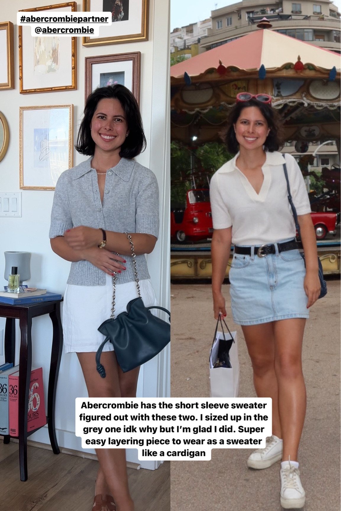 Abercrombie short sleeve sweater, sized up in both to XS

Sweater and skirt outfit, denim skirt, white skirt for fall 

#LTKStyleTip #LTKFallSale #LTKFindsUnder100