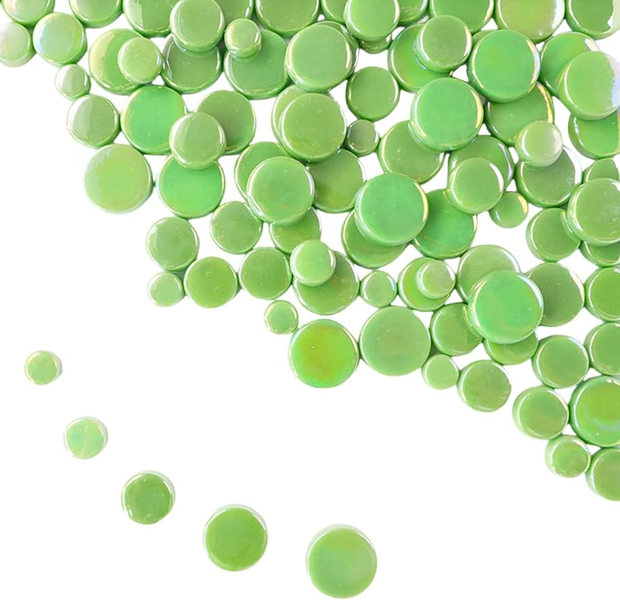 1.1lb Random Round Glass Mosaic Tiles, Making Creative Iridescent Mosaic Pieces for DIY Craft,Flo... | Amazon (US)