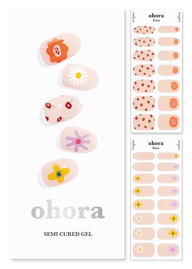 ohora Semi Cured Gel Nail Strips (N Fleur) - Works with Any UV Nail Lamps, Salon-Quality, Long La... | Amazon (US)
