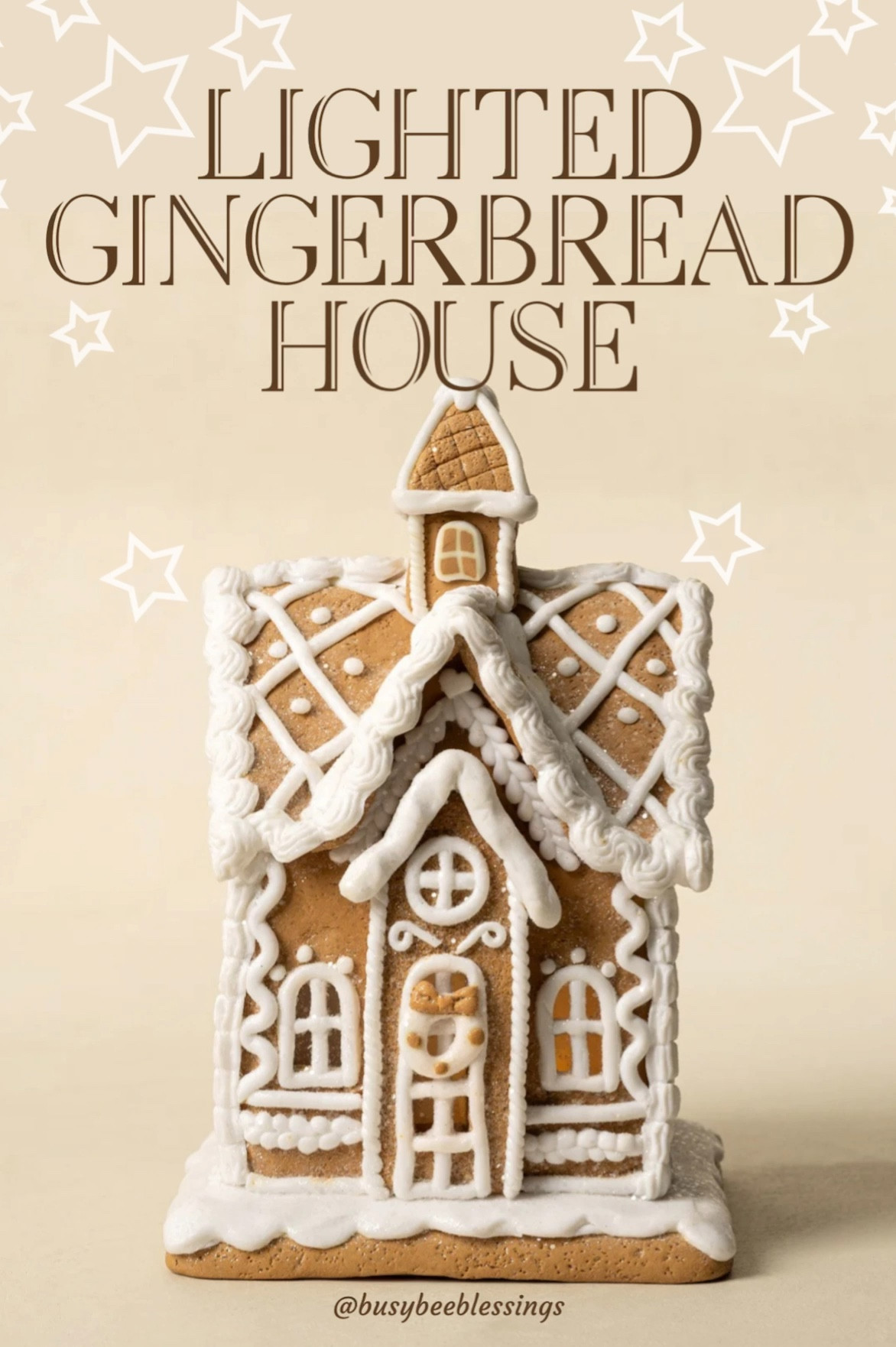 The Lighted Gingerbread House adds a whimsical yet sophisticated touch to your holiday decor. Expertly crafted from brown and white clay, it captures the charm of a classic gingerbread house with intricate detailing. Illuminated from within, it casts a soft, festive glow, making it a perfect accent for your mantle or entryway console. Its timeless design seamlessly complements any holiday setting, offering an elegant and cheerful addition to your seasonal decor.

#LTKSeasonal #LTKHome #LTKHoliday
