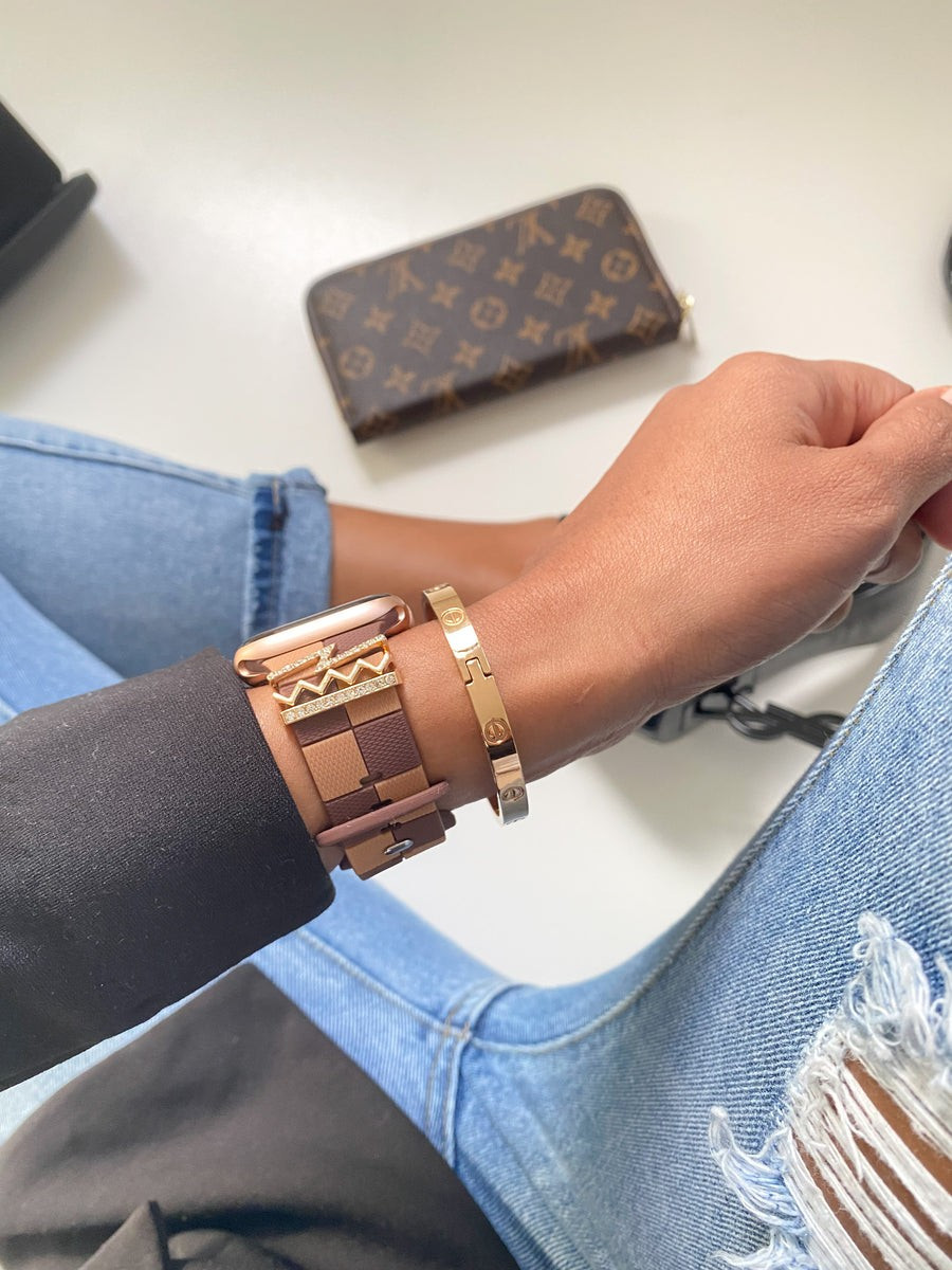 Downtown Brown Damier Apple Watch Band | StrawberryAvocados