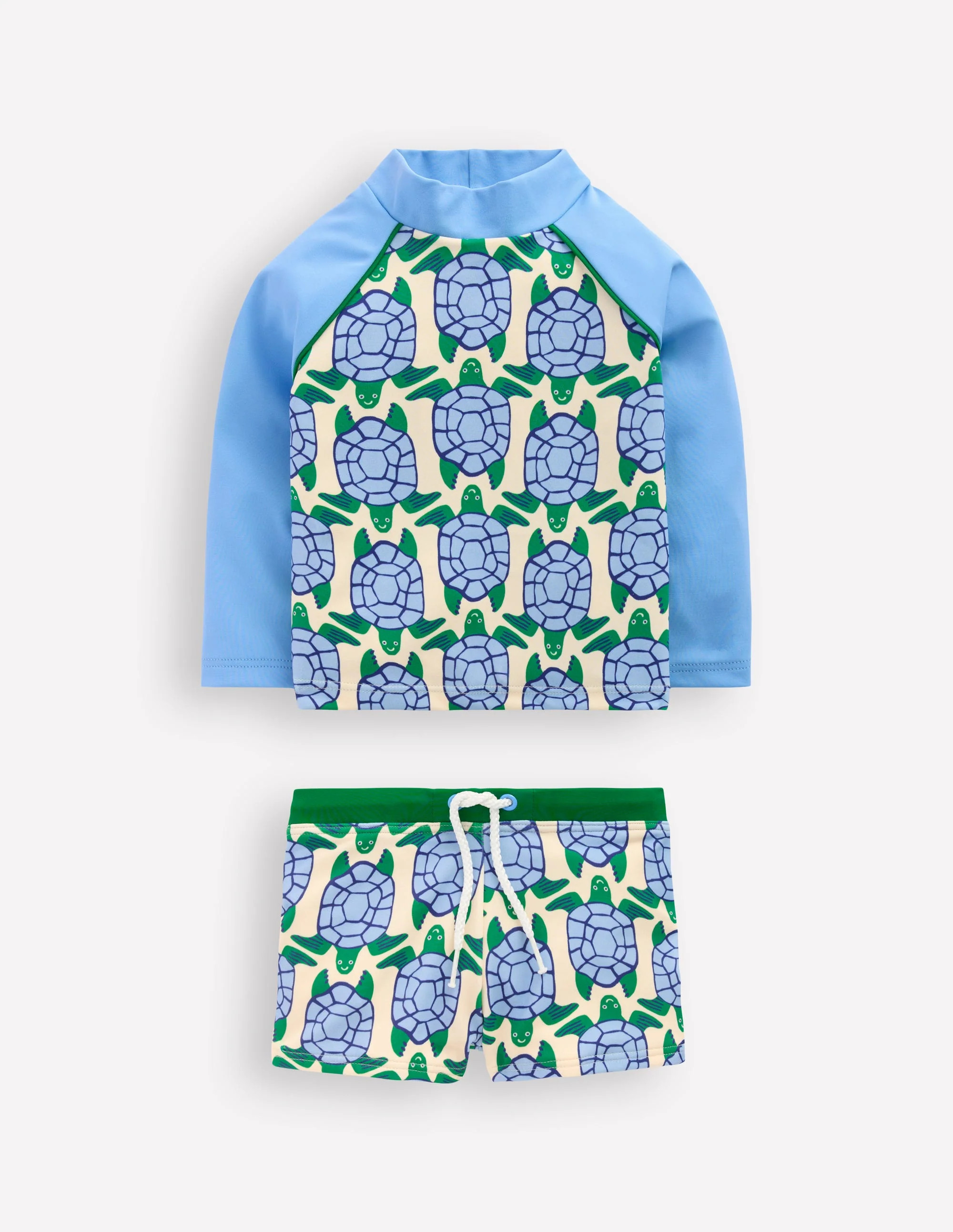 Rash Vest Set-Blue Geo Turtles | Boden (US)