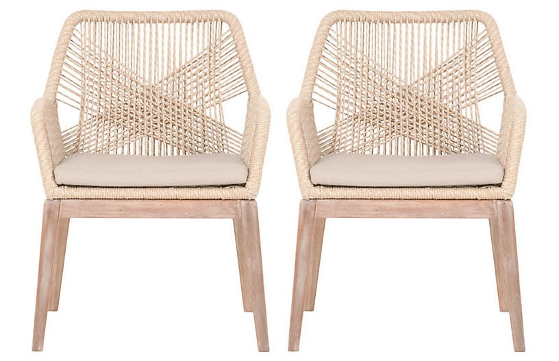 S/2 Easton Armchairs, Sand | One Kings Lane