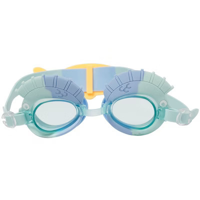Sunnylife Kids Swim Goggles - Finn the Fish Aqua Blue, 3D Fish Band | Target