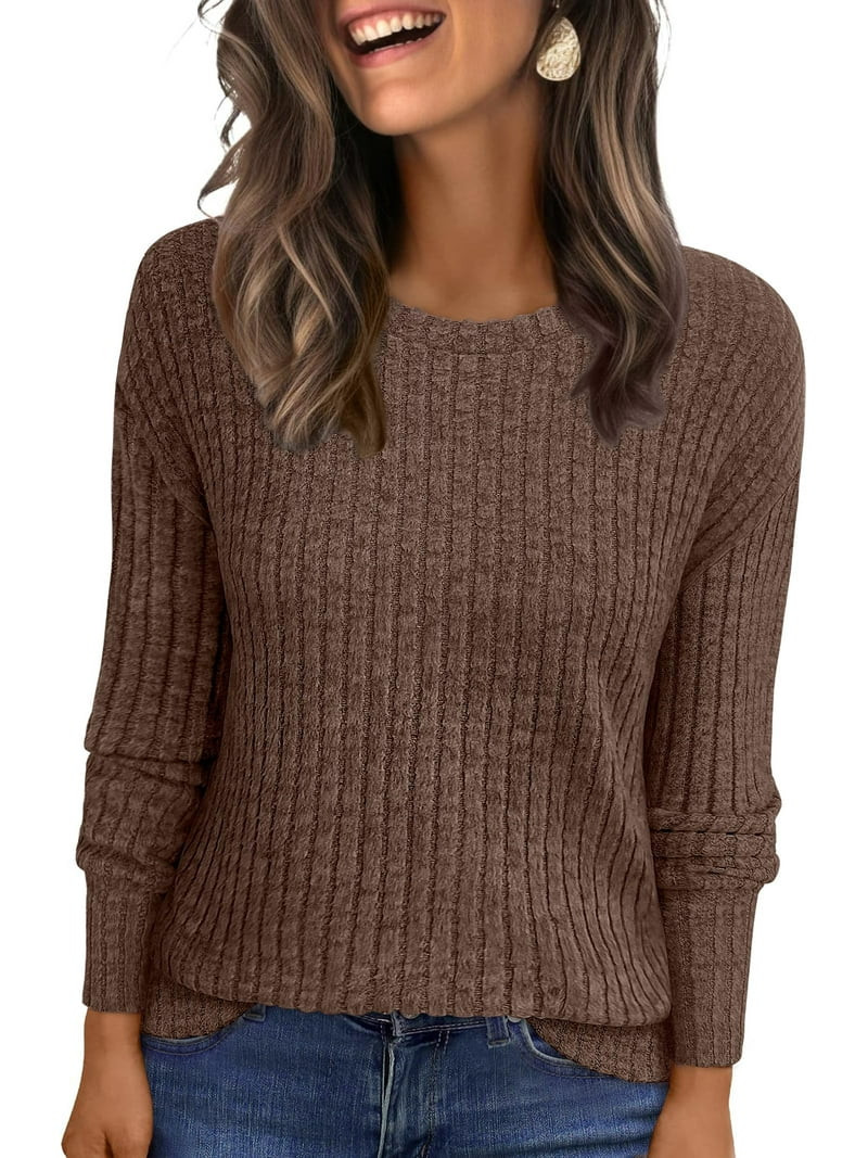 Luniro Sweaters for Women Long Sleeve Pullover Sweater Light Tunic Fall Winter Tops Clearance | Walmart (US)