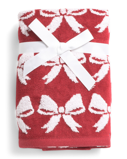 2pk All Over Bows Hand Towels | TJ Maxx