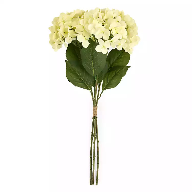 New! Realistic White Hydrangea Bundle, 26 in. | Kirklands