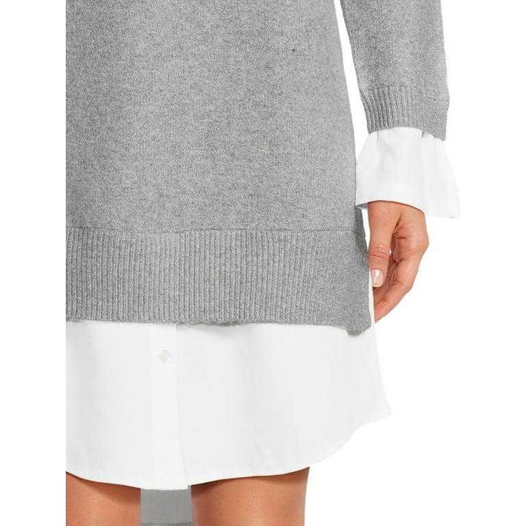 Time and Tru Women's Twofer Sweater Dress | Walmart (US)