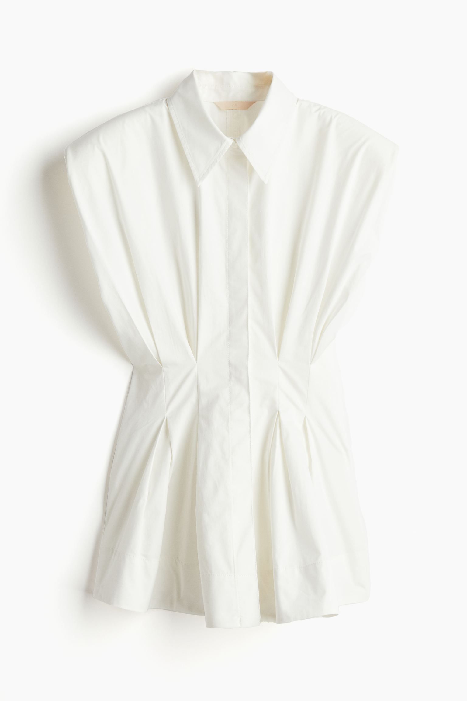Waisted cotton blouse - White - Ladies | H&M GB | H&M (UK, MY, IN, SG, PH, TW, HK)