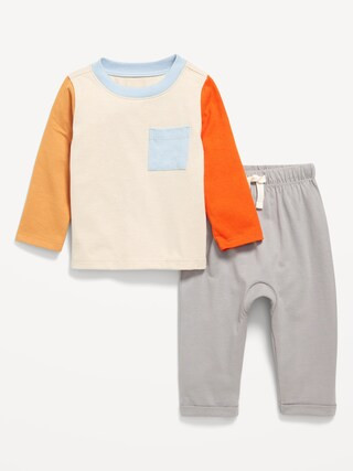 Long-Sleeve Jersey-Knit T-Shirt and Pants Set for Baby | Old Navy (US)