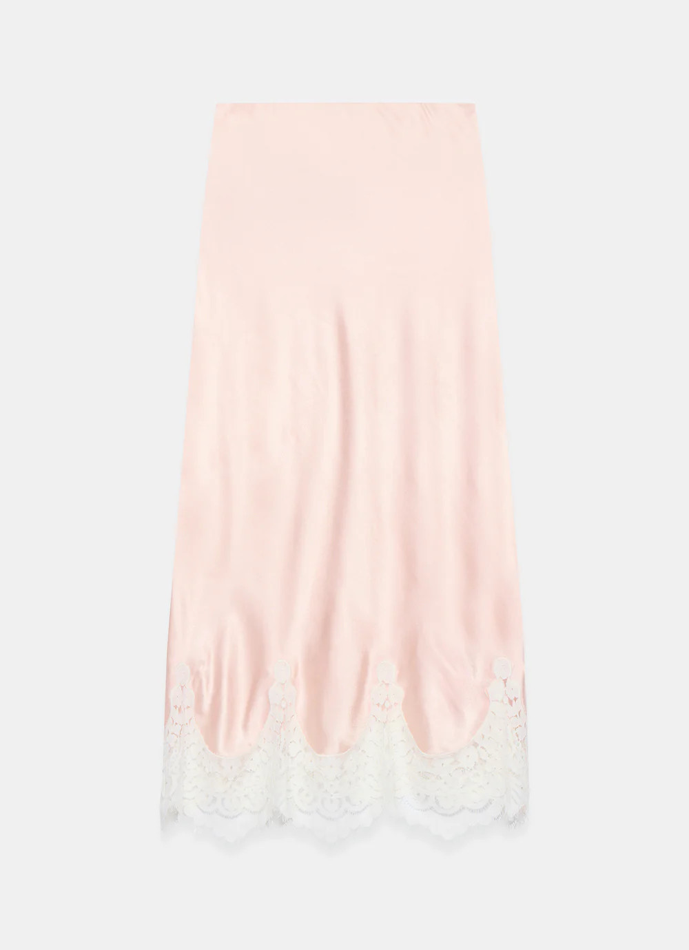 Pink Satin Lace Midi Skirt | Mint Velvet