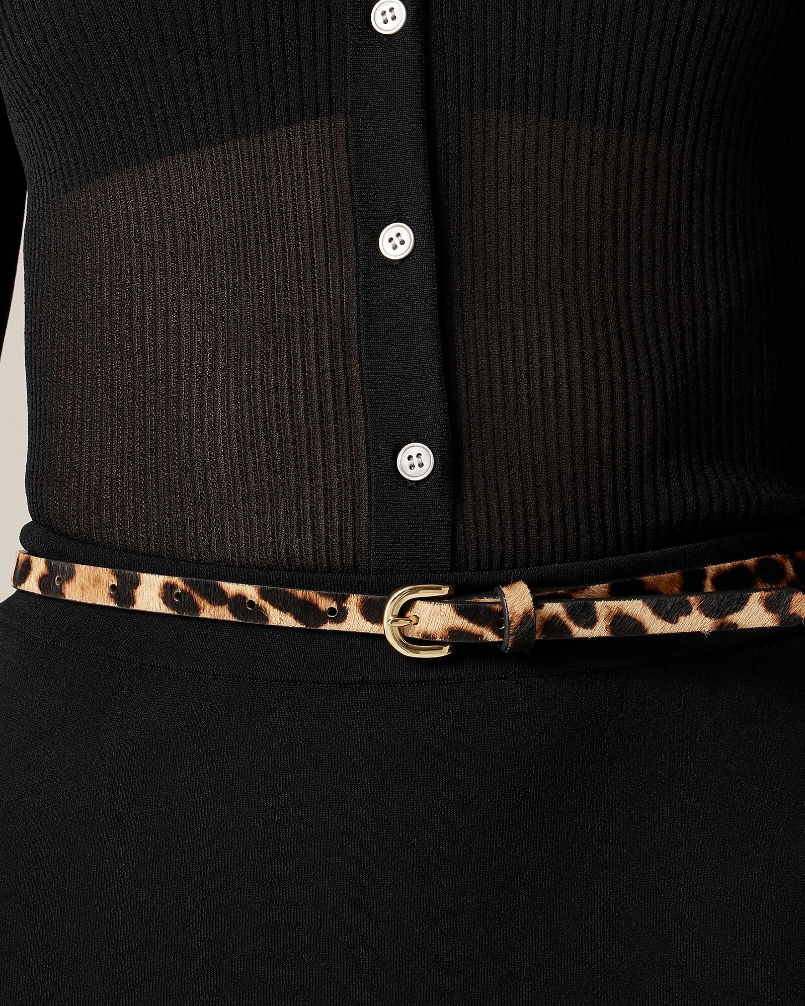 Skinny calf hair belt in leopard | J. Crew US