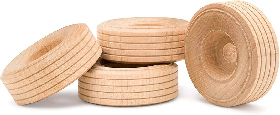 Mini Wood Wheels Treaded Style, 2 Inch Diameter, Pack of 12, for Crafts and DIY Car Models, by Wo... | Amazon (US)