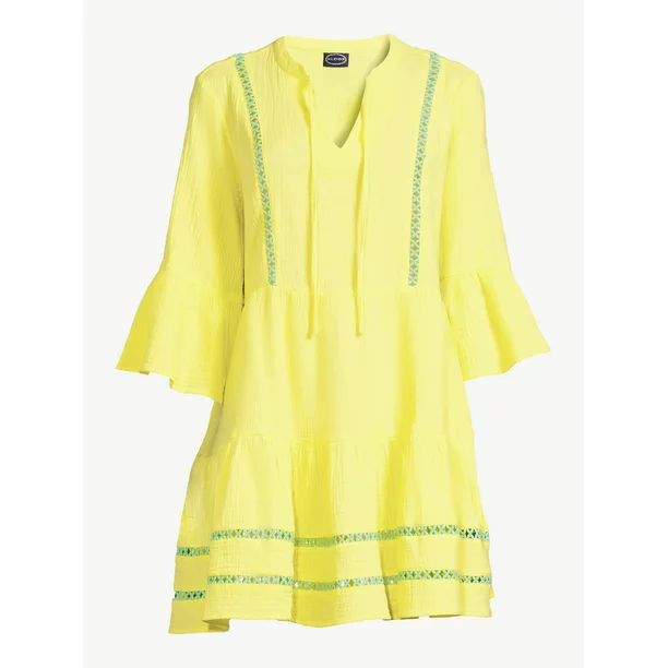 Scoop Women's 3/4 Sleeve Detail Mini Dress - Walmart.com | Walmart (US)