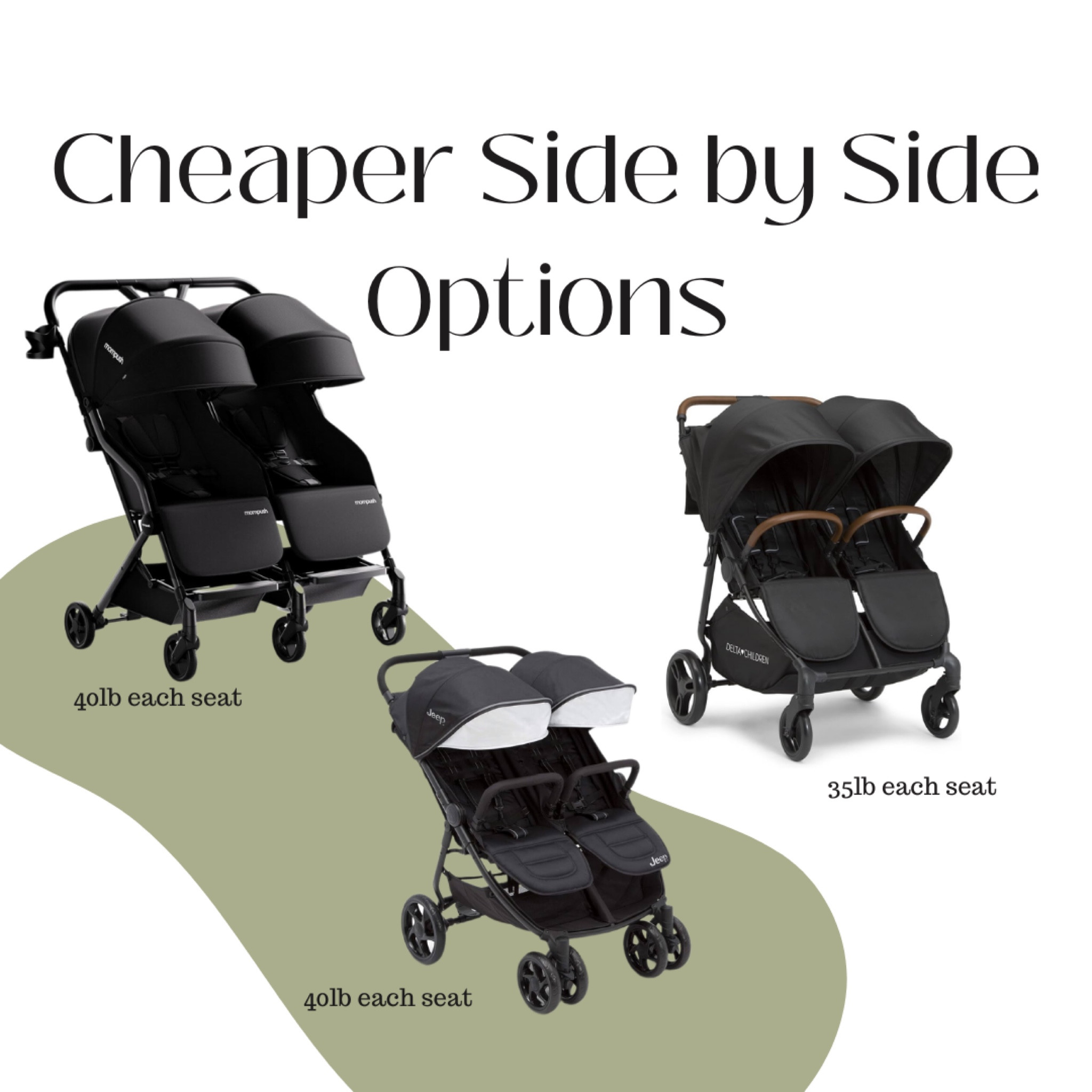 More affordable side by side double strollers! 

#LTKFamily #LTKKids #LTKBaby