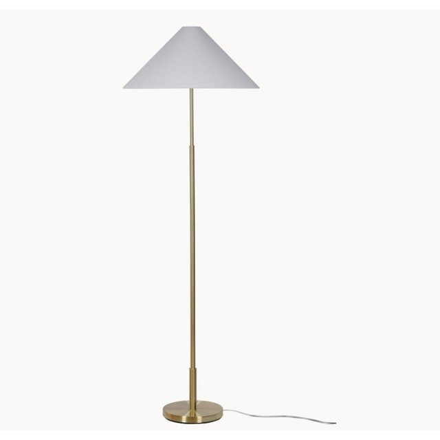 My Texas House 64" Brass Metal Floor Lamp with White Empire Shade | Walmart (US)