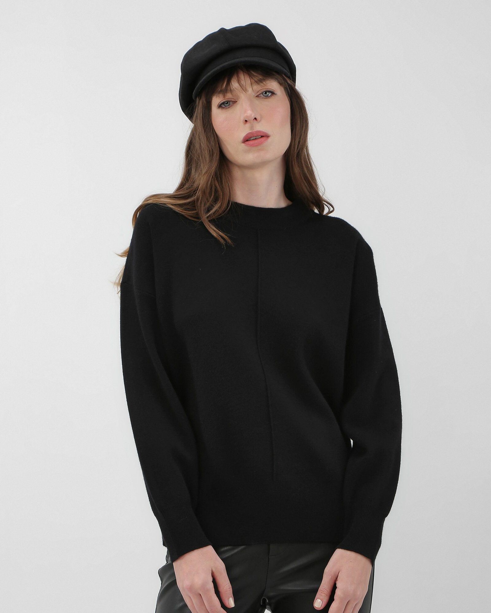 Suéter feminino de tricot amplo preto | AK by Riachuelo | Riachuelo (BR)