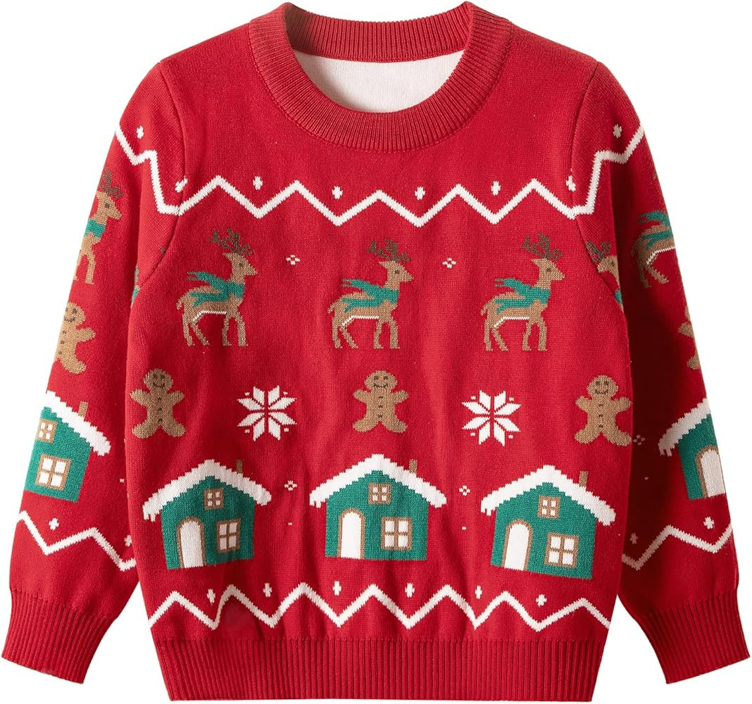 Danny D Boys & Girls Cartoon Christmas Sweater Casual Crewneck Winter Long Sleeve Pullover Tops | Amazon (US)