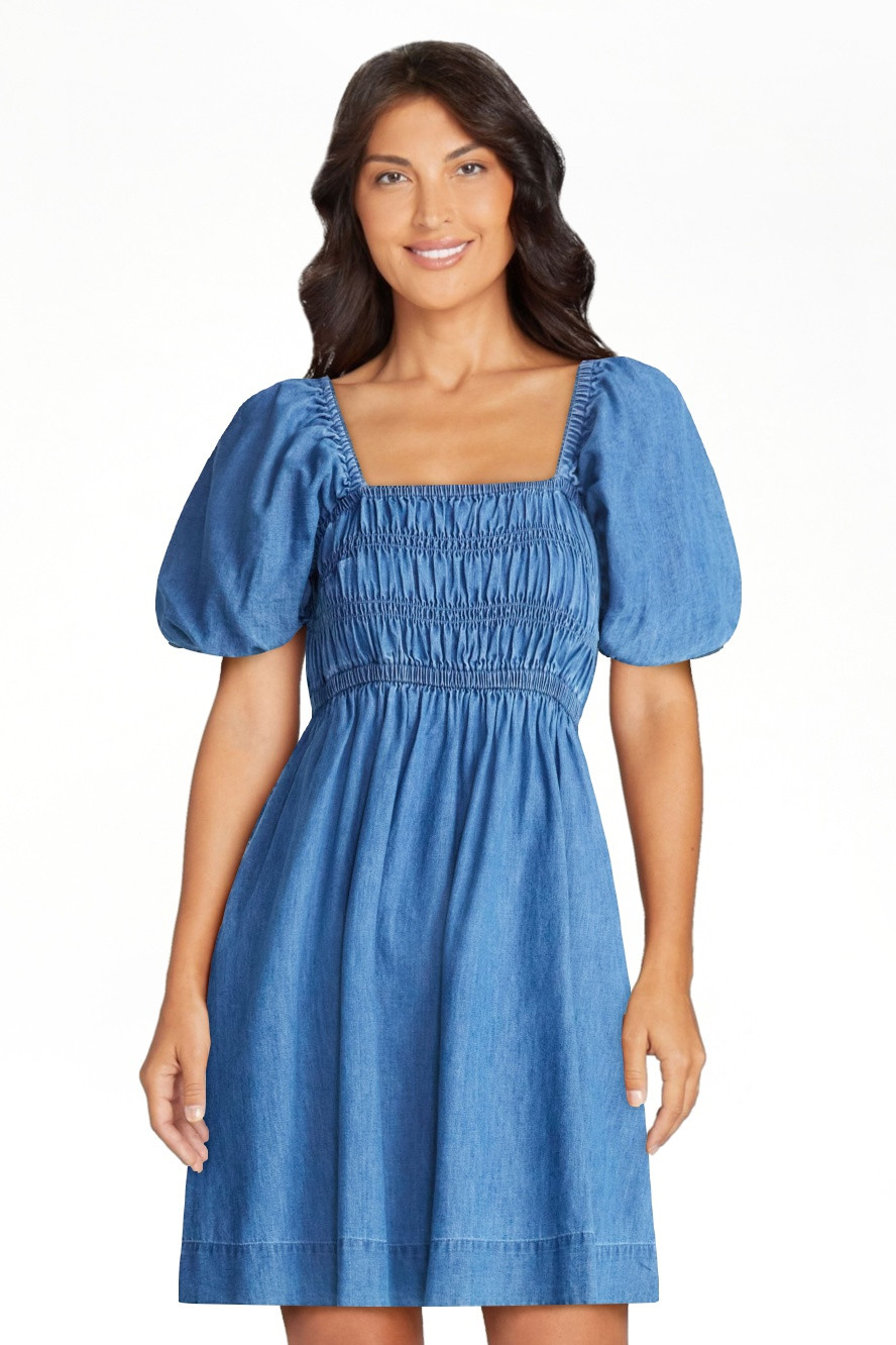 Free Assembly Women's and Women's Plus Puff Sleeve Peasant Mini Dress, Sizes XS to 4X | Walmart (US)