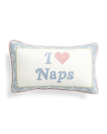 9X15 I Love Naps Needlepoint Pillow, Polyester | TJ Maxx