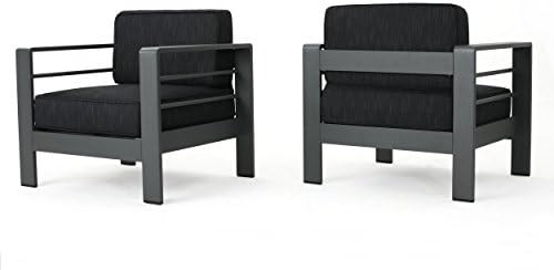 Christopher Knight Home Crested Bay Outdoor Aluminum Club Chairs with Water Resistant Cushions, 2... | Amazon (US)