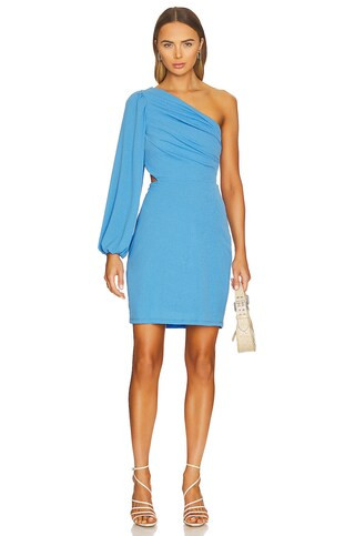 BCBGeneration One Shoulder Cut Out Mini Dress in Azure Blue from Revolve.com | Revolve Clothing (Global)