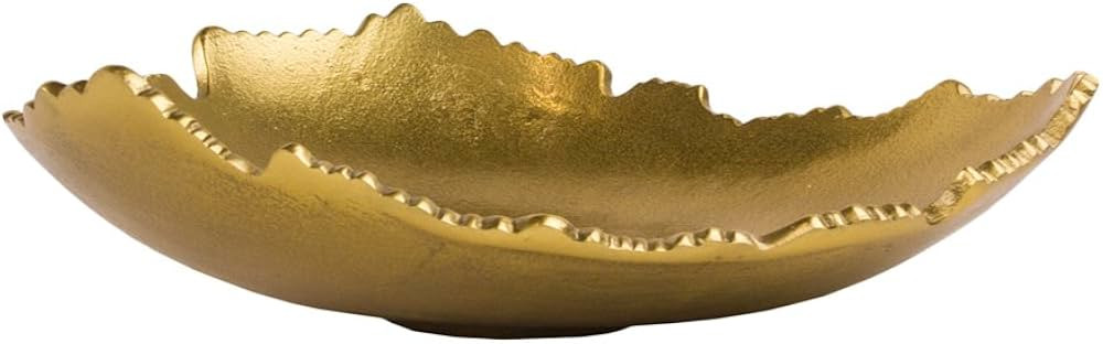 Red Co. 12” Decorative Antique Golden Allure Torn Metal Centerpiece Bowl with Sculpted Edges | Amazon (US)