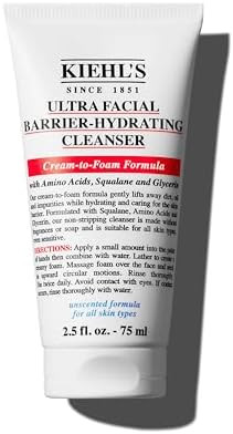 Kiehl's - Ultra Facial Barrier-Hydrating Cleanser, Cream to Foam Formula | Cream-To-Foam Face Was... | Amazon (US)