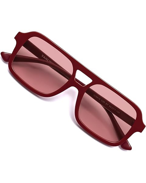 VANLINKER Oversized Retro Square Aviator Sunglasses for Women Men 70s Vintage Style Trendy Big Fl... | Amazon (US)