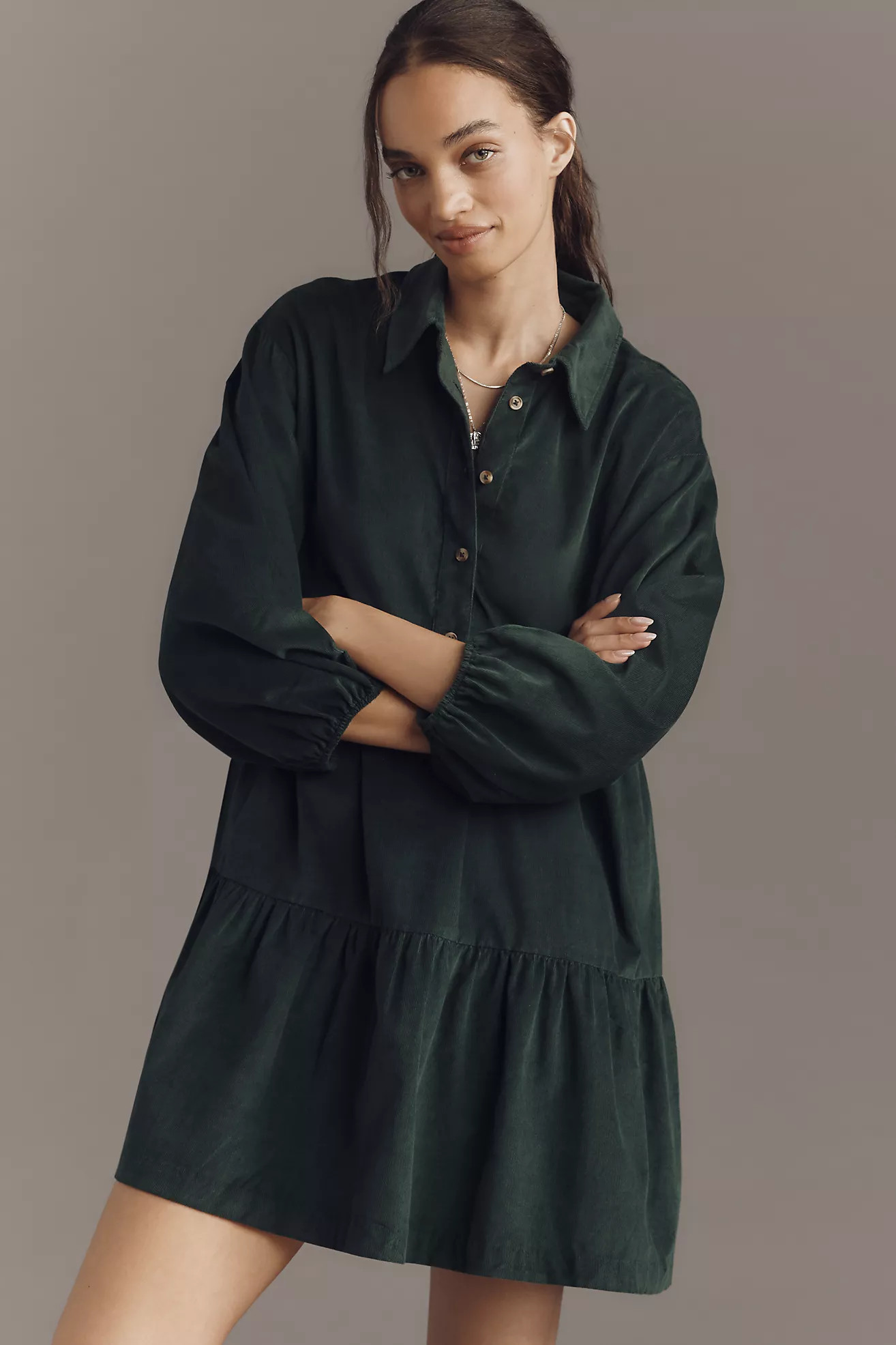 The @loverlygrey Bettina Mini Shirt Dress by Maeve | Anthropologie (US)