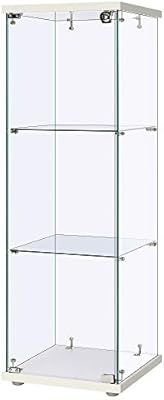 VIVOHOME 3 Layers 15.7''W x 15.7''D x 47.2''H Glass Countertop Display Showcase Cabinet Bookcase ... | Amazon (US)