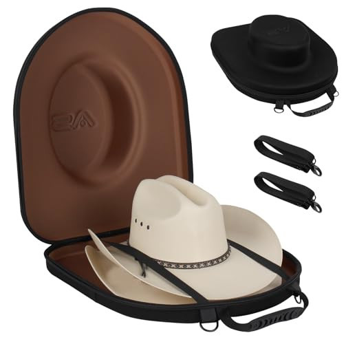 Anysiny Hat Box for Travel-Crush Proof Hat Travel Case for Cowboy Hats Holder Storage Box Organizer Cap Carrier with Adjustable Carry Strap | Amazon (US)