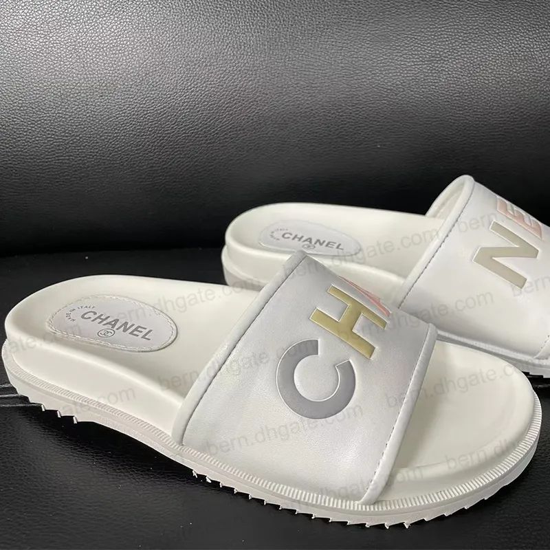 Premium Quality Dupe Fashion Chanel Womens Sandals Slides Boots For Summer Asymmetric Letters Sli... | DHGate